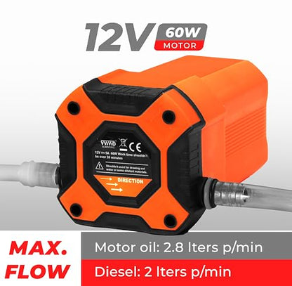 VViViD Oil Extractor Pump, Easy Oil Change or Scavenge from Car, Truck, Motorbike, Boat, RV, Lawnmower, etc. (Orange)