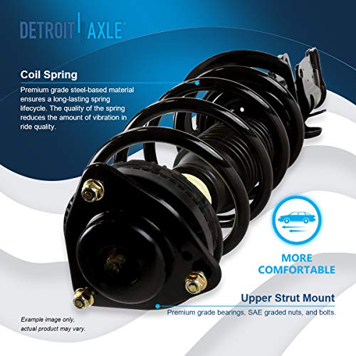 Detroit Axle - Front Struts for 2008 2009 2010 Dodge Grand Caravan Chrysler Town & Country, 2 Struts with Coil Spring Replacement Suspension Ready Strut Shock Assembly - size: 171128-DA x2/PAIR