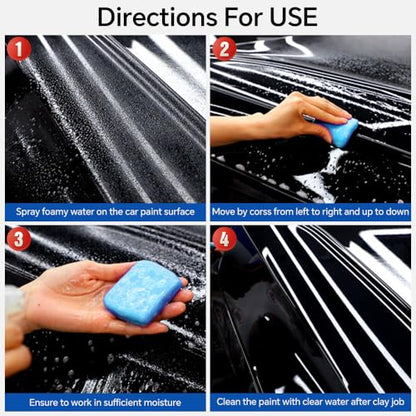 Car Clay Bar, Premium Grade Magic Clays Bars Detailing Cleaner Kit, No Scratch Glass, Paint Deatil Cleaning with Washing and Adsorption Capacity,Car Wash Kit for Auto SUV,RV,Truck - color: 1 Pcs
