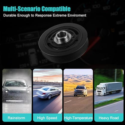 AULINK 594-198 Harmonic Balancer Crankshaft Pulley For 2001-2013 Toyota Camry Corolla Highlander Matrix RAV4 Solara, For Scion TC 2005-2010, XB 2008-2015 2.0L 2.4L Replaces 1347028020 1340700H010