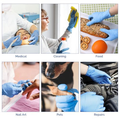 JMU Blue Disposable Nitrile Exam Gloves, Small, 200 Count 3.5mil Powder-Free Latex-Free Medical Gloves - size: Small