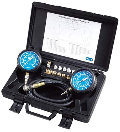 OTC 5610 Professional Transmission and Engine Oil Pressure Tester Kit - Capable of Both Static and On-Road Testing