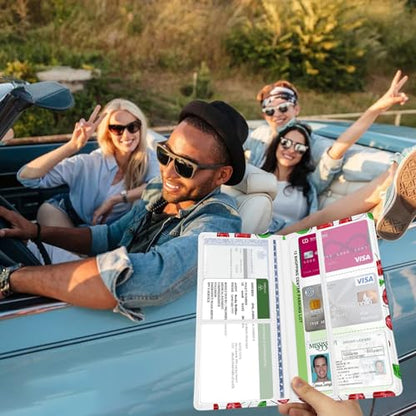Car Registration and Insurance Holder, with Magnetic Closure for License, Cards and Documents, All Vehicle Needs and Car Accessories (Cherry) - color: Cherry