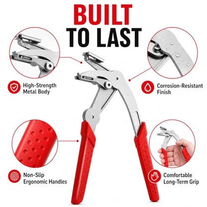 Car Clip Pliers, Auto Fastener Clip Removal Pliers, Spring Loaded Trim Removal Tool for Door Panel, Bumper Rivets, Interior Exterior Automotive Plastic Fasteners