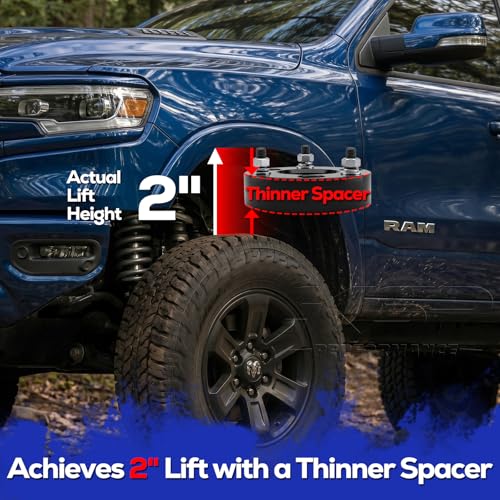 KSP 2in Front Lift Kits for Ram 1500 2009-2026, 2" Leveling Lift Kit for 2009-2026 Dodge Ram 1500 4WD, 2005-2011 Dakota 2WD 4WD, Aluminum Suspension Level Kit CNC Strut Spacers For Pick Up - size: 2"F, style: Front