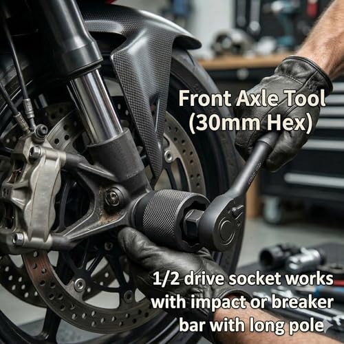 30mm / 36mm Axle Nut Socket Tool for Ducati Motorcycles - Front & Rear Wheel Nut Wrench Compatible with Multistrada V4, DesertX, Monster 821, Panigale 899/959-1/2" Drive Heavy Duty Steel