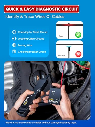 Circuit Breaker Finder, Wire Tracer, Circuit Tracer, Cable Tracker Electrical, Automotive Short and Open Finder Repair Tool EM415pro DC 6-42V