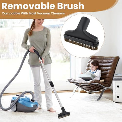 4Pcs Vacuum Attachments | 5.9 Inch Floor Brush 1-1/4 to 1-3/8 Inch Adapter, 25mm & 36mm Shop Round Dust Brushes for Standard Hose