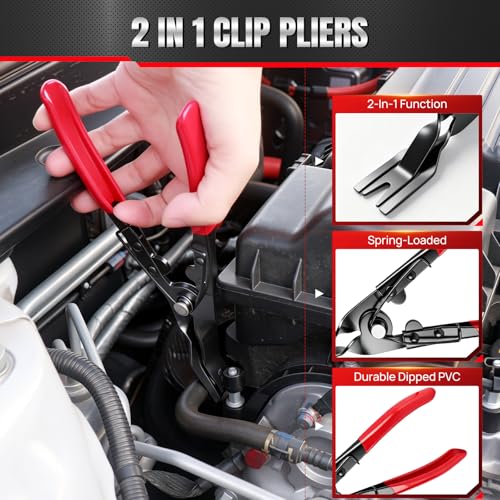 5PCS Electrical Disconnect Pliers Kit-Electrical Connector Removal Tool,Automotive Hose Clamp Pliers with Storage Case Hose Clip Removal Tool for DIY Car Owners,Car Repair & Maintenance
