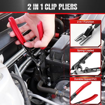5PCS Electrical Disconnect Pliers Kit-Electrical Connector Removal Tool,Automotive Hose Clamp Pliers with Storage Case Hose Clip Removal Tool for DIY Car Owners,Car Repair & Maintenance