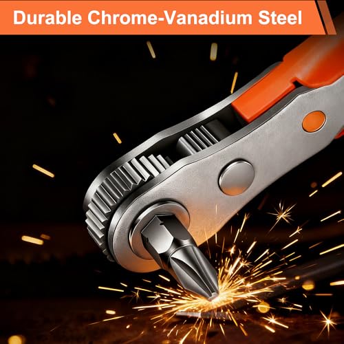 24 in 1 Right Angle Ratcheting Screwdriver Set for tight spaces | with 36-Tooth Ratchet, Multi-Bit Driver Kit for Home DIY, Electronics, Auto Repair & Furniture Assembly - style: 24pcs Ratchet Screwdriver Set