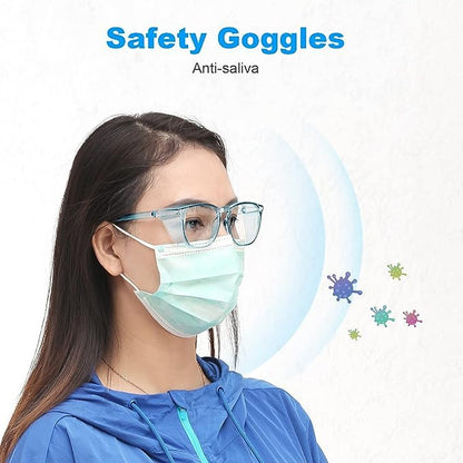 Stylish Safety Glasses Goggles for Women Girls Anti-fog Glasses Protective Eyewear Clear Glasses - color: Blue +Pink
