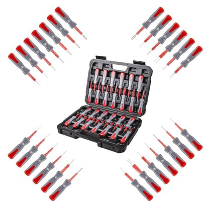 Gickbussu 26PCS Terminal Removal Tool Kit Universal | Fits automotive wire connectors, electrical pin release tool for mechanics, titanium, non-slip, case