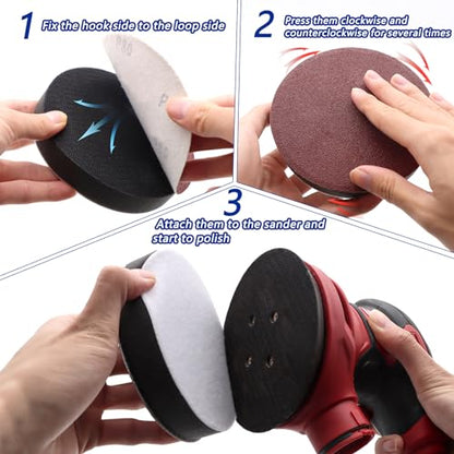 6 Pack Interface Pads, 5 Inch Hook and Loop Soft Density Sponge Cushion Buffer Backing Pad, Foam Sanding Interface Pads for Orbital Sander Automotive Woodworking Polishing - size: 5 inch - 6 Pack