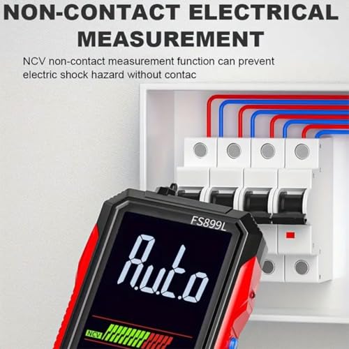 FS899L Smart Digital Multimeter, USB Rechargeable 6000 Counts True RMS Tester with 5" Large Color Screen, Auto-Ranging Voltmeter for Home, Automotive & Industrial Electrical Repair (FS899C) - color: FS899C