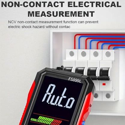 FS899L Smart Digital Multimeter, USB Rechargeable 6000 Counts True RMS Tester with 5" Large Color Screen, Auto-Ranging Voltmeter for Home, Automotive & Industrial Electrical Repair (FS899C) - color: FS899C