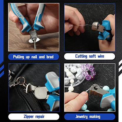 SPEEDWOX 4 Inches End Nippers Precision End Cutters Pliers Nail Pulling | Mini End Cutting, Fine Pliers with Spring, Micro Functional Small Wire Cutter, Jewelry Making & Shoes Repair Wire Twisting - style: 4" End Cutting Plier