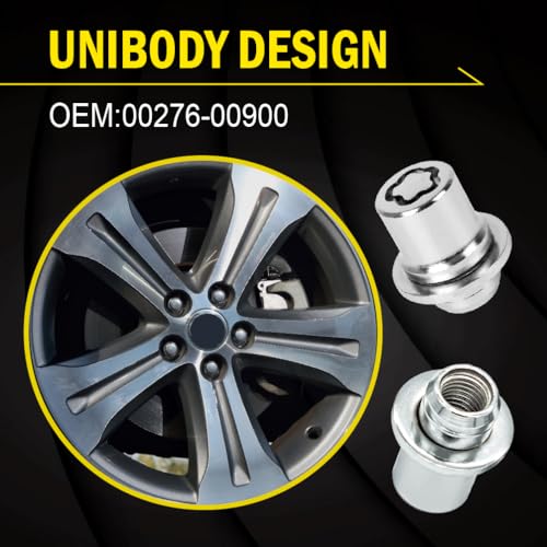 00276-00900 Wheel Lock Lug Nut Set, M12 x 1.5, Security Fit for RX350, IS250, ES350, NX200T, Camry, Tacoma, RAV4, Highlander