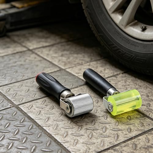 4pcs Car Tire Repair Tool Set with Rubber Seam Rollers for Pressing Tire Patches and Avoiding Air Bubbles Plastic Metal Construction for Trunk