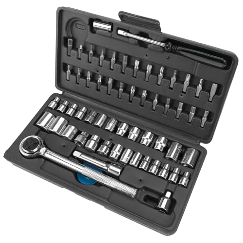 Performance Tool W1168 SAE/Metric 60-Piece Socket (1/4-Inch & 3/8-Inch Drive) and Bit Set - size: 60-Piece (Pack of 1), style: Socket & Bit Set