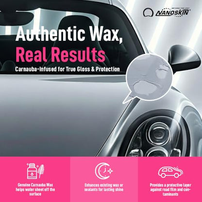 Nanoskin WASH N' WAX with Carnauba 5 gallons - Cleans & Shines in One Step | Works with Foam Cannon, Foam Gun, Bucket Washes, Pressure Washer | Carnauba Wax Protection for Cars - size: 640 Fl Oz (Pack of 1)