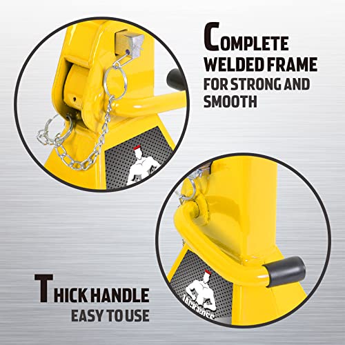 Jack Boss Car Jack Stands 3 Ton (6,000 LBs) Capacity, Extra Reinforced Car Lifting Stand Adjustable Jack Stand with Double Locking, Fits Automotive Small Pick-Up Yellow, 2 Packs - style: 3T double locking with strengthen base