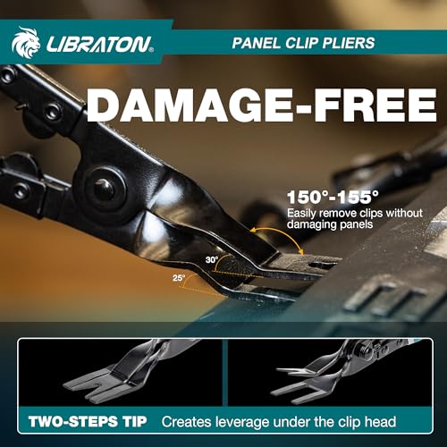 LIBRATON Panel Clip Pliers, Automotive Car Trim Removal Tool | Upholstery Interior Clip Removal Tool, Auto Door Panel Rivet Removal Automotive Fastener Push Pin Pry Pliers, Dashboard Tool
