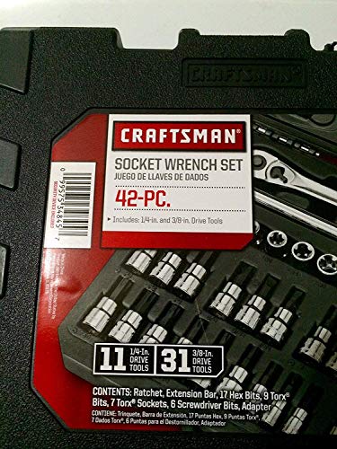 Craftsman 42 pc. Hex and Torx Bit Socket Super Set, 1/4 and 3/8 in. Drives