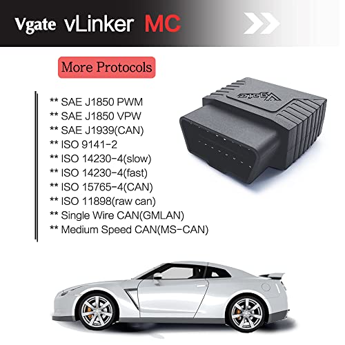 Vgate vLinker MC Bluetooth OBD2 Diagnostic Scanner for Android & Windows - size: vLinker MC BT3.0 - Android & Windows