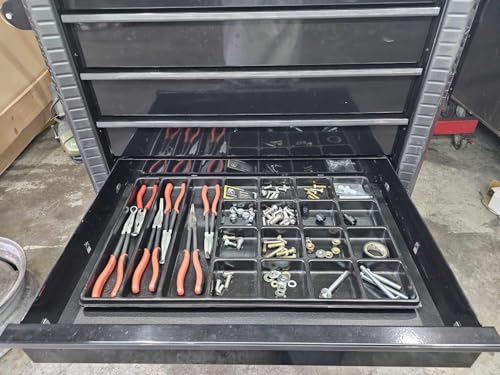 Protoco 3019 Utility Tool Tray Tool Box Organizer with 25 inch (L) x 15.5 inch (W) x 1.25 inch (H) Dims and Built from a Durable Rubberized Compound to Protect and Keep Your Tool Box Organized - style: 3019