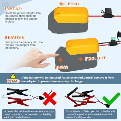 12V/24V 100W Oil Change Pump Set, Fast 1-4L/min Flow Oil Transfer Pump with Yellow Battery Adapter Compatible with DEWALT 20V/18V Battery, Fluid Transfer for Trucks, Boats, Lawnmowers - color: SET 02+Yellow battery adapter