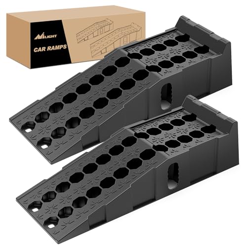 Nilight Car Ramps, 6.7 Inch Lift Vehicle Service Ramps | 16,000lb. GVW Capacity Per Pair, Ideal for Oil Changes and Garage Repairs, Heavy Duty Ramps for Trucks, SUVs and Cars - size: Truck Ramp