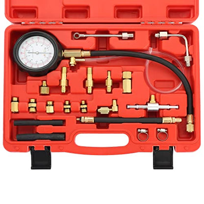 ATPEAM 0-140 PSI Fuel Injector Injection Pump Pressure Tester Gauge Kit TU-114 Fuel Pressure Tester Kit for Car Motorcycle Truck