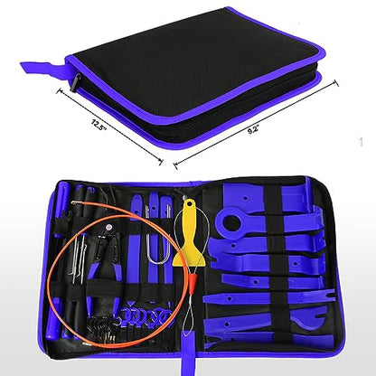 Nilight 40Pcs Trim Removal Tool,Auto Terminal Removal Tool,Auto Clip Pliers Stereo Removal Tools,Car Upholstery Repair Kit,Precision Hook and Pick Set,Wiring Threader,Car Film Scrape (Blue) - color: Blue, size: 40Pcs