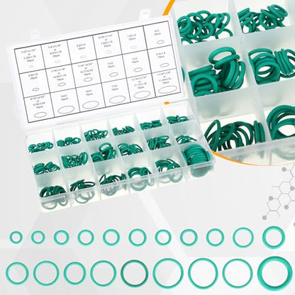 Threlaco 5 Sets/525 Pcs Car A/c Repair Kits with 18 Sizes 270 O-Ring Kit, 102 Valve Cores, 60 Compressor Gaskets, 77 Dust Cap, 39 Valve Core, 16 Ac Fuel Line Disconnect Tool Compatible with R12 R134a