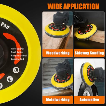 Upgraded 5 Inch Hook and Loop Backing Pad Plate 5/8-11 Threads, Angle Grinder Sanding Disc Attachments with Interface Foam Sanding Pad, Grinder Buffer Accessories for Wood Metal Polishing