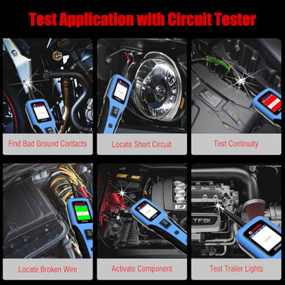 Automotive Power Circuit Probe Tester 12-24V Trailer Light Tester 40FT Cord Resistance&Duty Cycle Digital Multimeter Short&Open Finder Reverse Protection Auto Diode Electrical Diagnostic Kit - size: 12V-24V