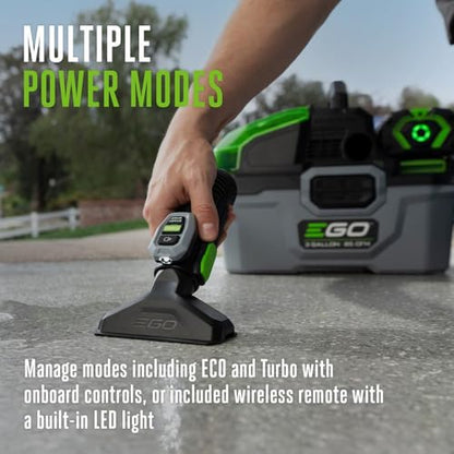 EGO Power+ Shop Vacuum Wet Dry, Car Vac, Compact Portable Cordless Cleaner, 3 Gallon 85 CFM, Battery and Charger Not Included - WDV0300 - style: 3 Gallon Wet/Dry Vacuum (No Battery/Charger)