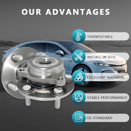 513420 Front Rear Wheel Bearing Hub Assembly for 2017-2023 Hyundai Elantra GT, Ioniq, Kona, Veloster N, 2017-2024 Kia NIRO, Forte, Seltos, 51750-F2000 (2PCS) - size: 513420