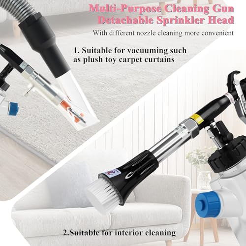 3IN1 Car Cleaning Gun Detachable Sprinkler Head for Detailing | 3IN1 Multi-Purpose Cleaning Gun Detachable Sprinkler Head for Automotive Detailing, Carpet, Upholstery, Surface Cleaning - color: blue