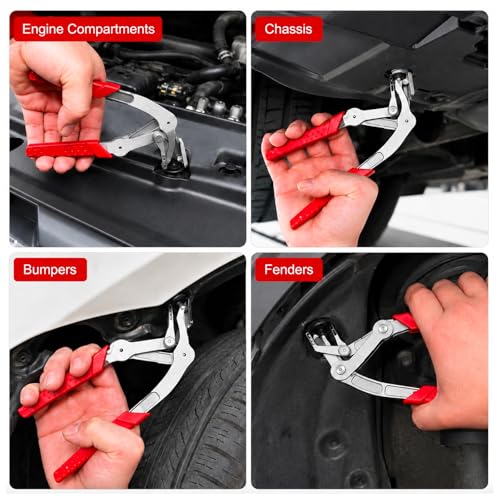 Ocean Pearl 2026 Car Clip Pliers, Trim Clip Removal Tool, Plastic Fastener Remover, Panel Clip Removal Pliers for Push Pin, Door Panel, Bumper, Fender, 17-4 PH Stainless Steel