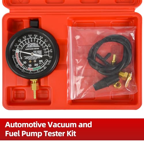 Fuel Pump Pressure and Vacuum, Carburetor Intake Manifold, and Vacuum Test,Car Fuel Pump and Vacuum Tester Gauge