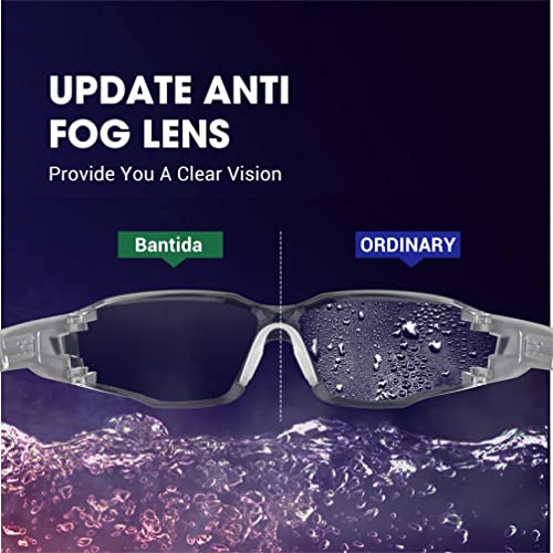 Safety Glasses Anti-Fog Lens,Adjustable Frames Eye Protection Goggles For Men Women - color: Grey