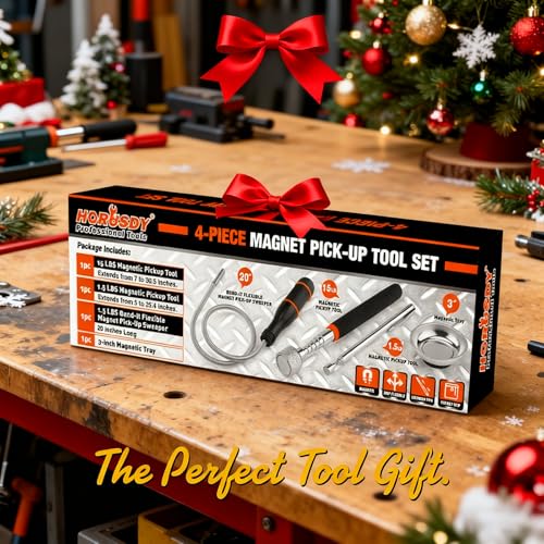 HORUSDY 4-PIECE Telescoping Magnetic Pickup Tools Set - Extendable Magnetic Pick Up Tools，Flexible Bendable Spring Magnet Stick - style: 4-PIECE Magnetic Pickup Tools Set