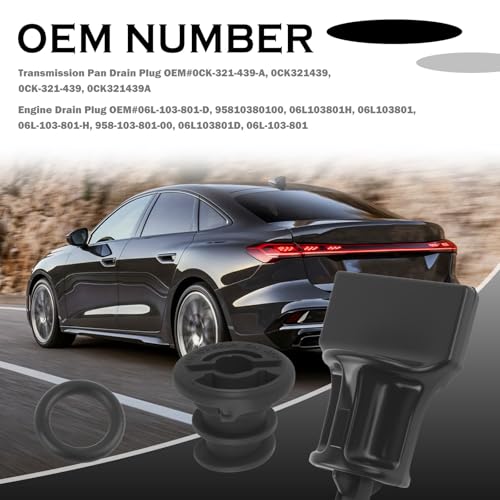10PCS Oil Drain Plug with Oil Drain Plug Removal Tool & O Ring Seal,Oils Pan Drains Plugs OEM#06L103801D Compatible with Audi Volkswagen Porsche,Oils Plugs Car Accessories