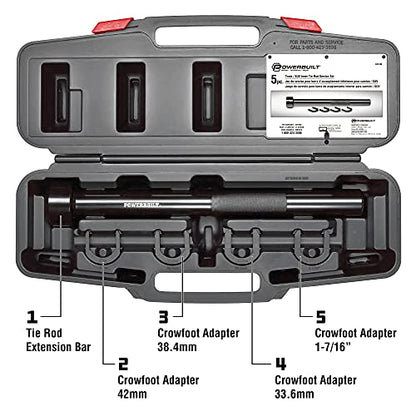 Powerbuilt Inner Tie Rod Tool Kit, Removal and Installation Mechanic Set with Crowfoot Adapters, Domestic and Import, Vehicles, Trucks, SUVs - 641440 - style: 5 Piece