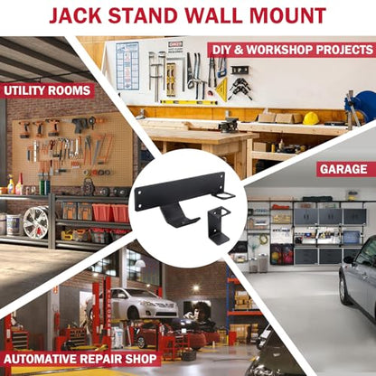 Floor Jack Stand Wall Mount Rack Organizer, Car Hydraulic Trolley Jack Stand Holder Storage Brackets for Tower Racing Trailer Accessories Tool