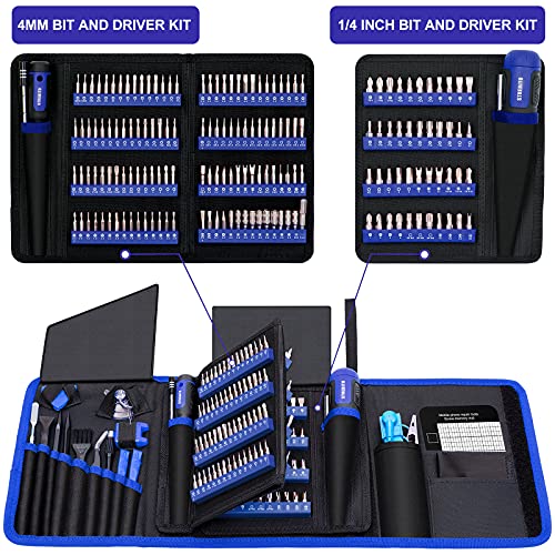 STREBITO Precision Screwdriver Set 191-Piece Multi-Bit Screwdriver 1/4 Inch Nut Driver Home Improvement Tool Electronic Repair Kit for Computer, iPhone, Laptop, PC, Cell Phone, PS4, Xbox, Nintendo - color: Blue