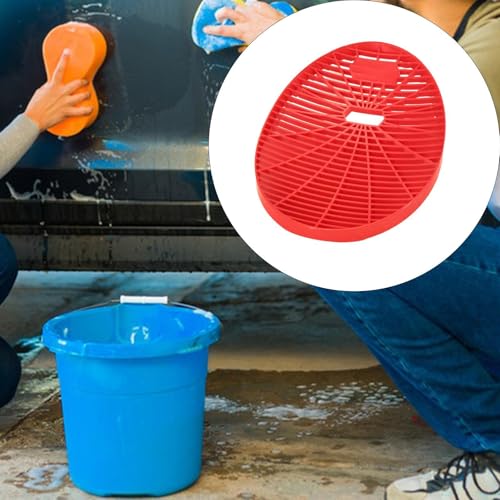 Car Wash Bucket Insert Washboard Detail Kit with Grit Guard for Automotive Cleaning 12.99x10.63x2.56 inch- Red - color: Red