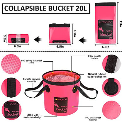 41Pcs Car Cleaning Wash Kit Interior Detailing Cleaner Kit with High Power Handheld Vacuum, Collapsible Bucket, Windshield Tool, Snow Shovel, Tire Brush, Complete Car Care Tools, Pink - color: Pink, size: 41Pcs
